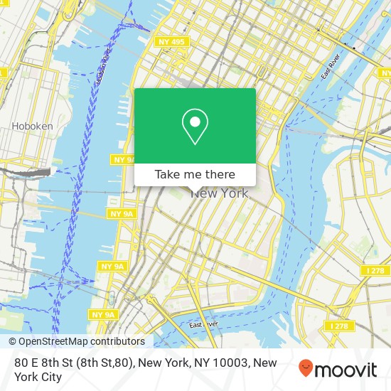 80 E 8th St (8th St,80), New York, NY 10003 map