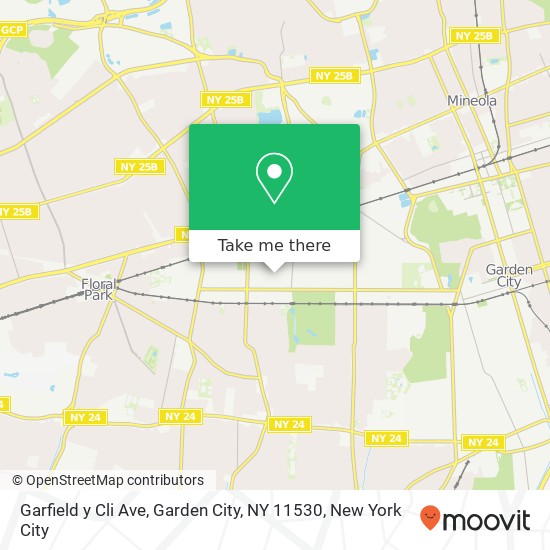Mapa de Garfield y Cli Ave, Garden City, NY 11530