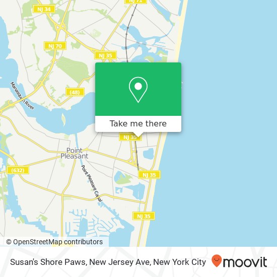 Mapa de Susan's Shore Paws, New Jersey Ave