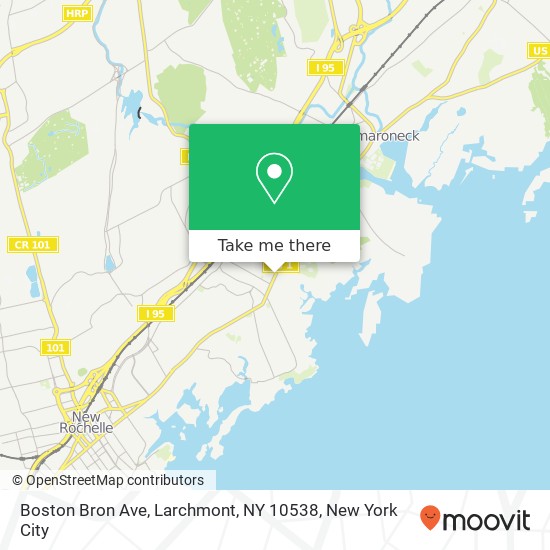 Mapa de Boston Bron Ave, Larchmont, NY 10538