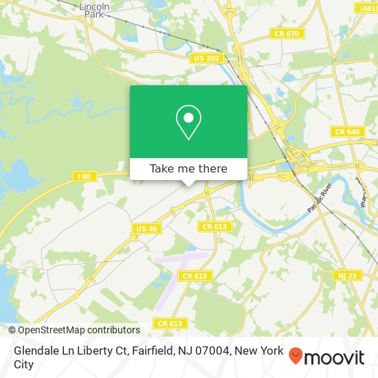 Glendale Ln Liberty Ct, Fairfield, NJ 07004 map