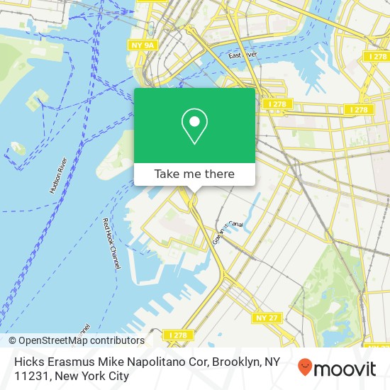 Mapa de Hicks Erasmus Mike Napolitano Cor, Brooklyn, NY 11231