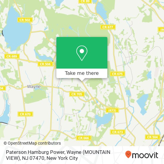 Mapa de Paterson Hamburg Power, Wayne (MOUNTAIN VIEW), NJ 07470