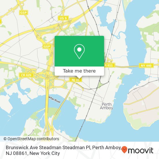 Mapa de Brunswick Ave Steadman Steadman Pl, Perth Amboy, NJ 08861