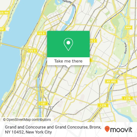 Grand and Concourse and Grand Concourse, Bronx, NY 10452 map