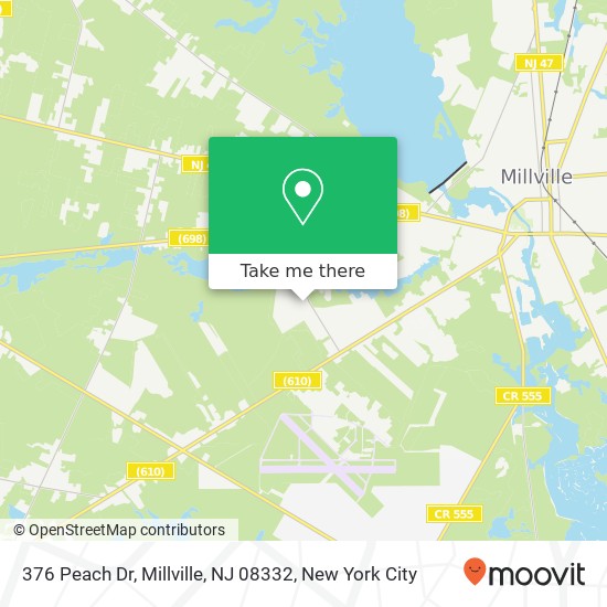 Mapa de 376 Peach Dr, Millville, NJ 08332