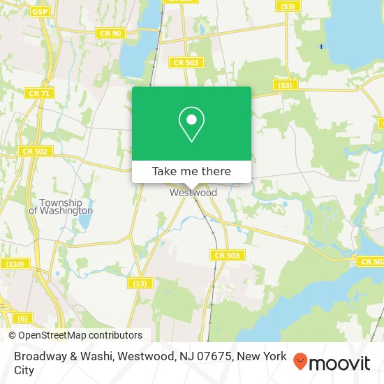 Broadway & Washi, Westwood, NJ 07675 map