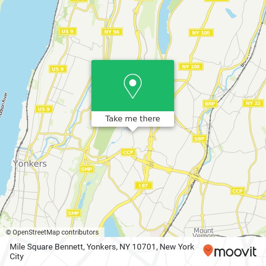 Mile Square Bennett, Yonkers, NY 10701 map