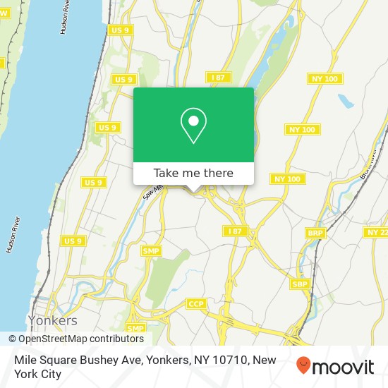 Mapa de Mile Square Bushey Ave, Yonkers, NY 10710