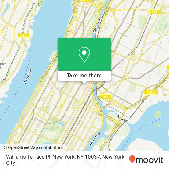 Mapa de Williams Terrace Pl, New York, NY 10037