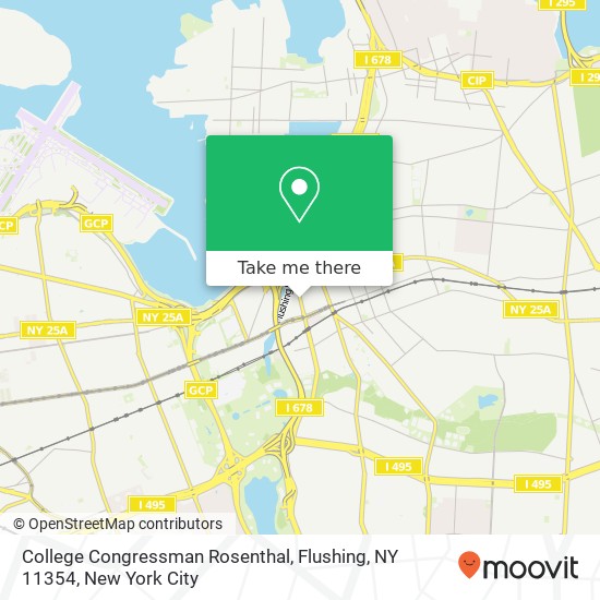 College Congressman Rosenthal, Flushing, NY 11354 map