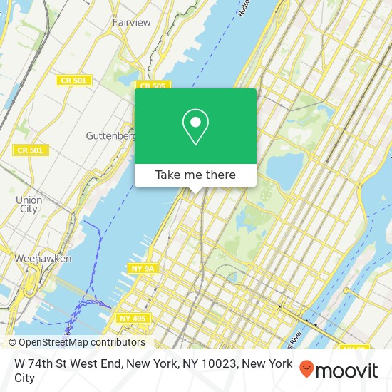 W 74th St West End, New York, NY 10023 map