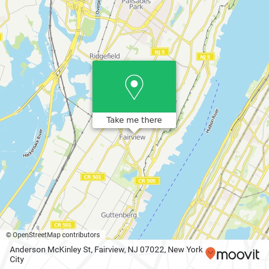 Mapa de Anderson McKinley St, Fairview, NJ 07022