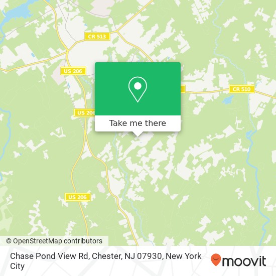 Mapa de Chase Pond View Rd, Chester, NJ 07930