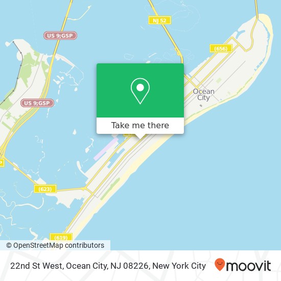 Mapa de 22nd St West, Ocean City, NJ 08226