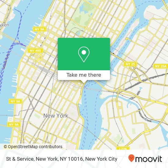 St & Service, New York, NY 10016 map