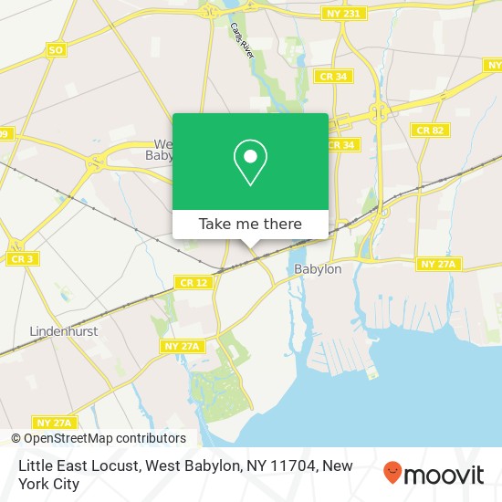 Mapa de Little East Locust, West Babylon, NY 11704