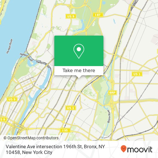 Valentine Ave intersection 196th St, Bronx, NY 10458 map