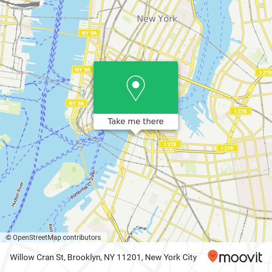 Mapa de Willow Cran St, Brooklyn, NY 11201