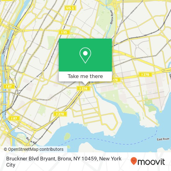 Mapa de Bruckner Blvd Bryant, Bronx, NY 10459