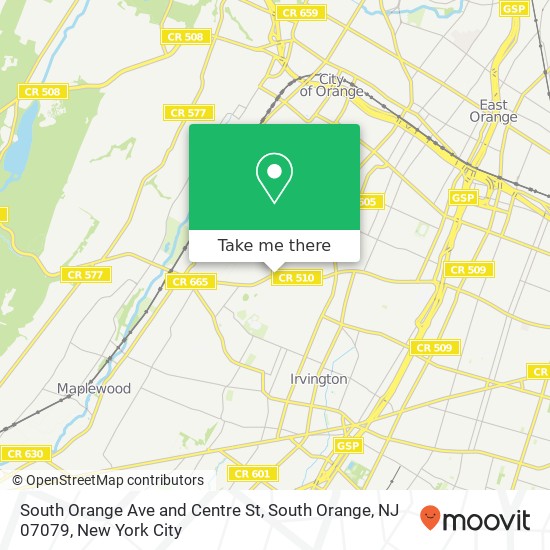 South Orange Ave and Centre St, South Orange, NJ 07079 map