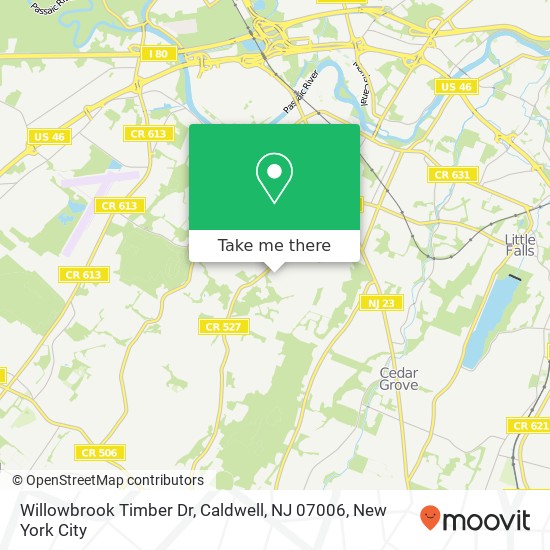 Willowbrook Timber Dr, Caldwell, NJ 07006 map
