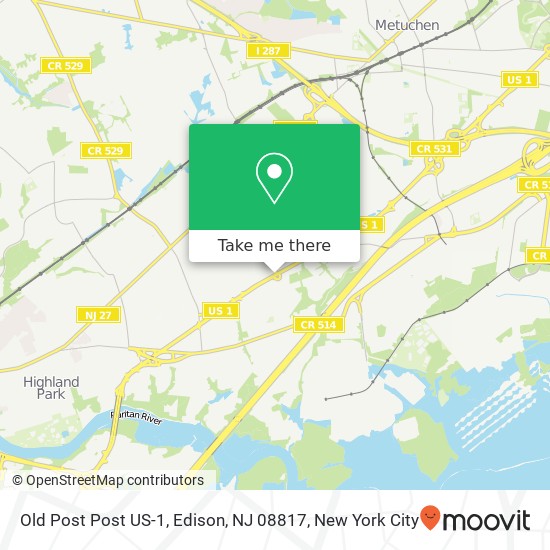 Mapa de Old Post Post US-1, Edison, NJ 08817