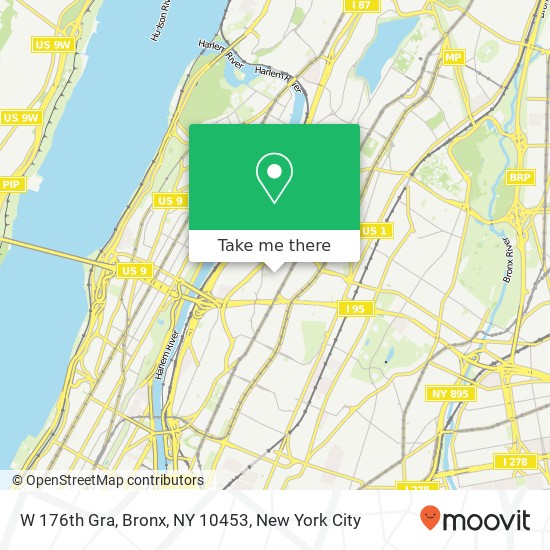 Mapa de W 176th Gra, Bronx, NY 10453