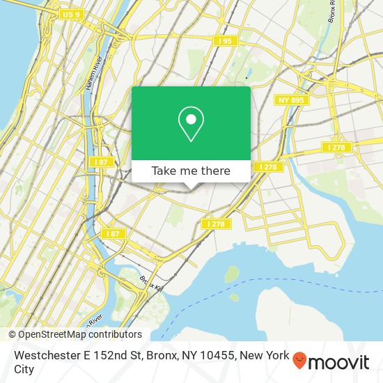 Mapa de Westchester E 152nd St, Bronx, NY 10455
