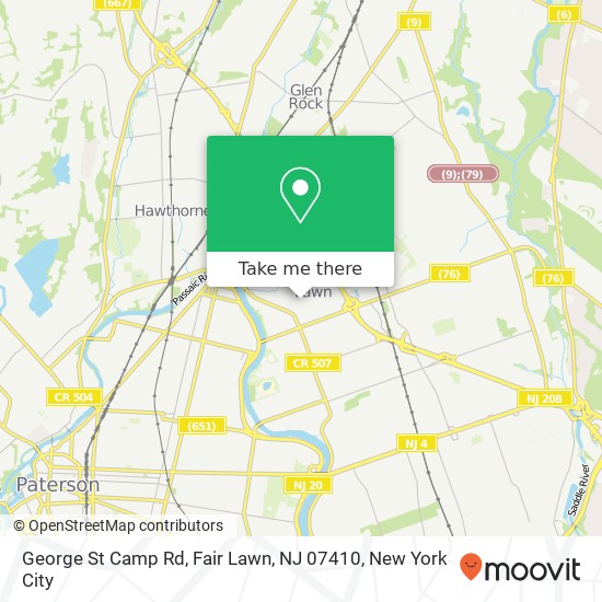 Mapa de George St Camp Rd, Fair Lawn, NJ 07410
