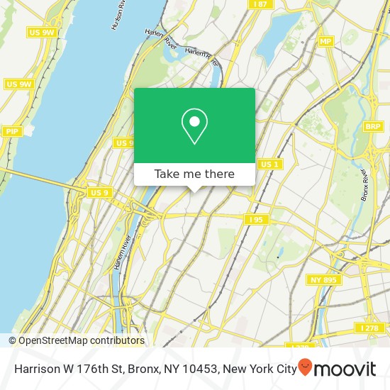 Mapa de Harrison W 176th St, Bronx, NY 10453