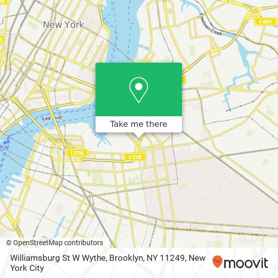 Mapa de Williamsburg St W Wythe, Brooklyn, NY 11249