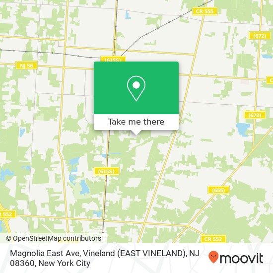 Mapa de Magnolia East Ave, Vineland (EAST VINELAND), NJ 08360