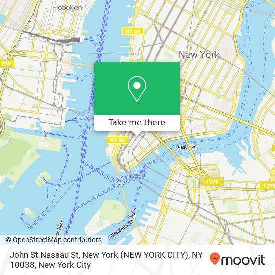 Mapa de John St Nassau St, New York (NEW YORK CITY), NY 10038