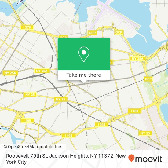 Mapa de Roosevelt 79th St, Jackson Heights, NY 11372