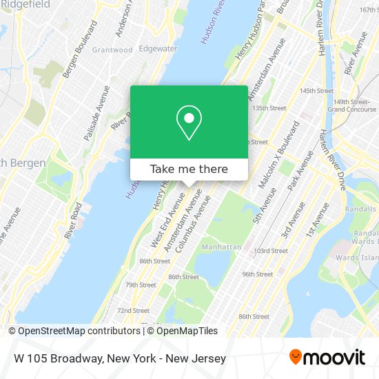Mapa de W 105 Broadway