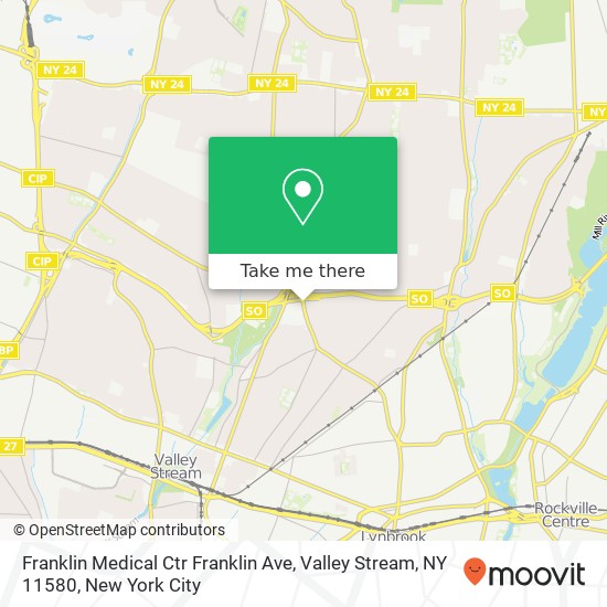 Mapa de Franklin Medical Ctr Franklin Ave, Valley Stream, NY 11580