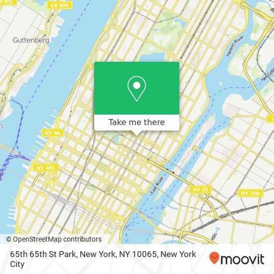 65th 65th St Park, New York, NY 10065 map