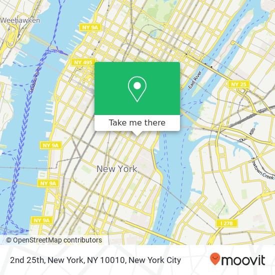Mapa de 2nd 25th, New York, NY 10010