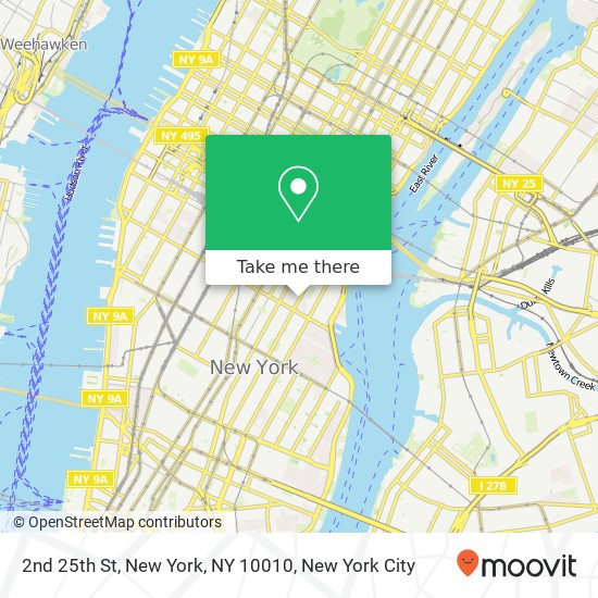 Mapa de 2nd 25th St, New York, NY 10010