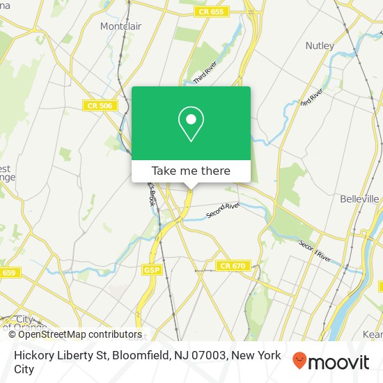 Hickory Liberty St, Bloomfield, NJ 07003 map