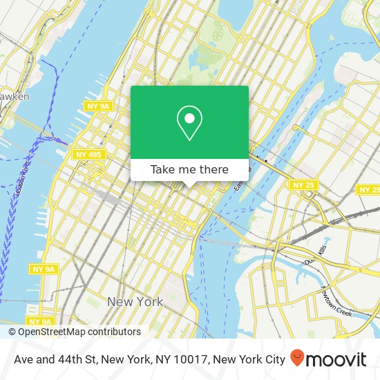 Mapa de Ave and 44th St, New York, NY 10017