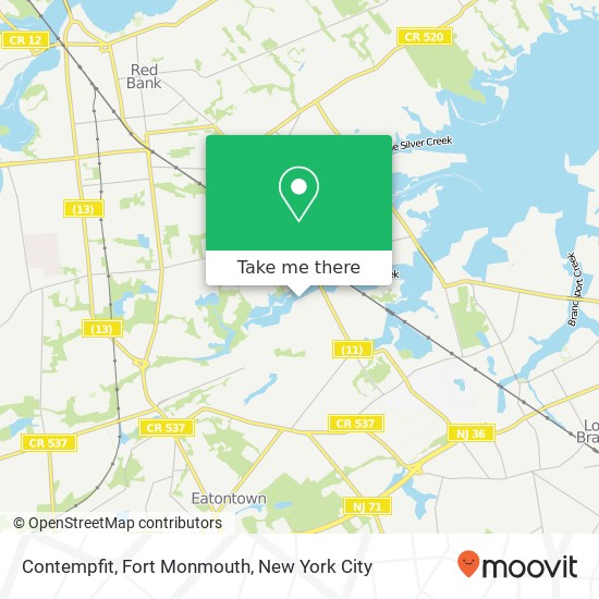 Mapa de Contempfit, Fort Monmouth