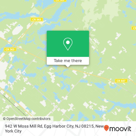 Mapa de 942 W Moss Mill Rd, Egg Harbor City, NJ 08215