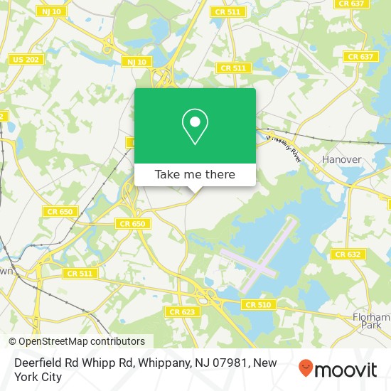 Mapa de Deerfield Rd Whipp Rd, Whippany, NJ 07981