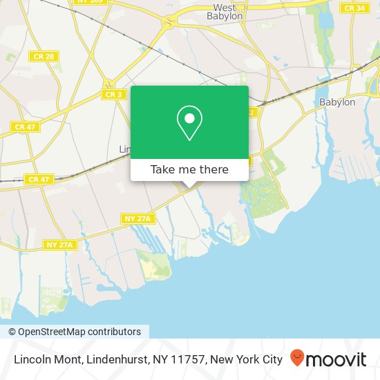 Mapa de Lincoln Mont, Lindenhurst, NY 11757