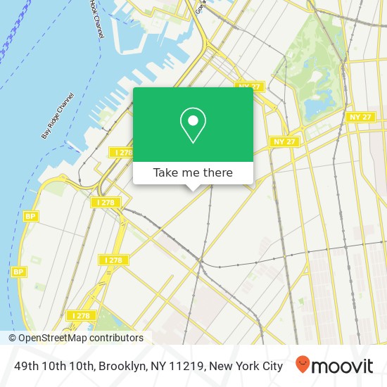 Mapa de 49th 10th 10th, Brooklyn, NY 11219