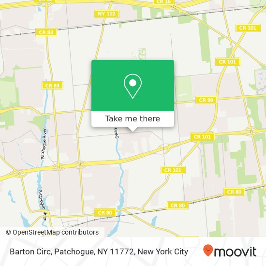 Mapa de Barton Circ, Patchogue, NY 11772