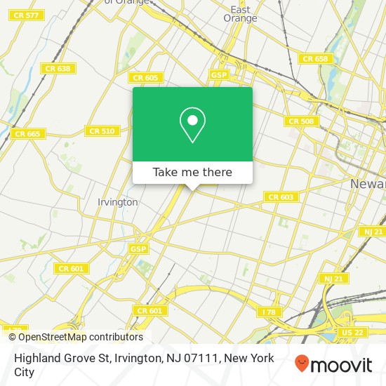 Highland Grove St, Irvington, NJ 07111 map