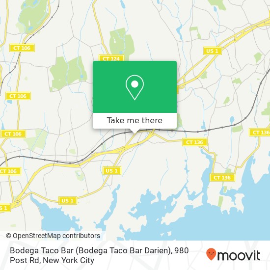 Mapa de Bodega Taco Bar (Bodega Taco Bar Darien), 980 Post Rd